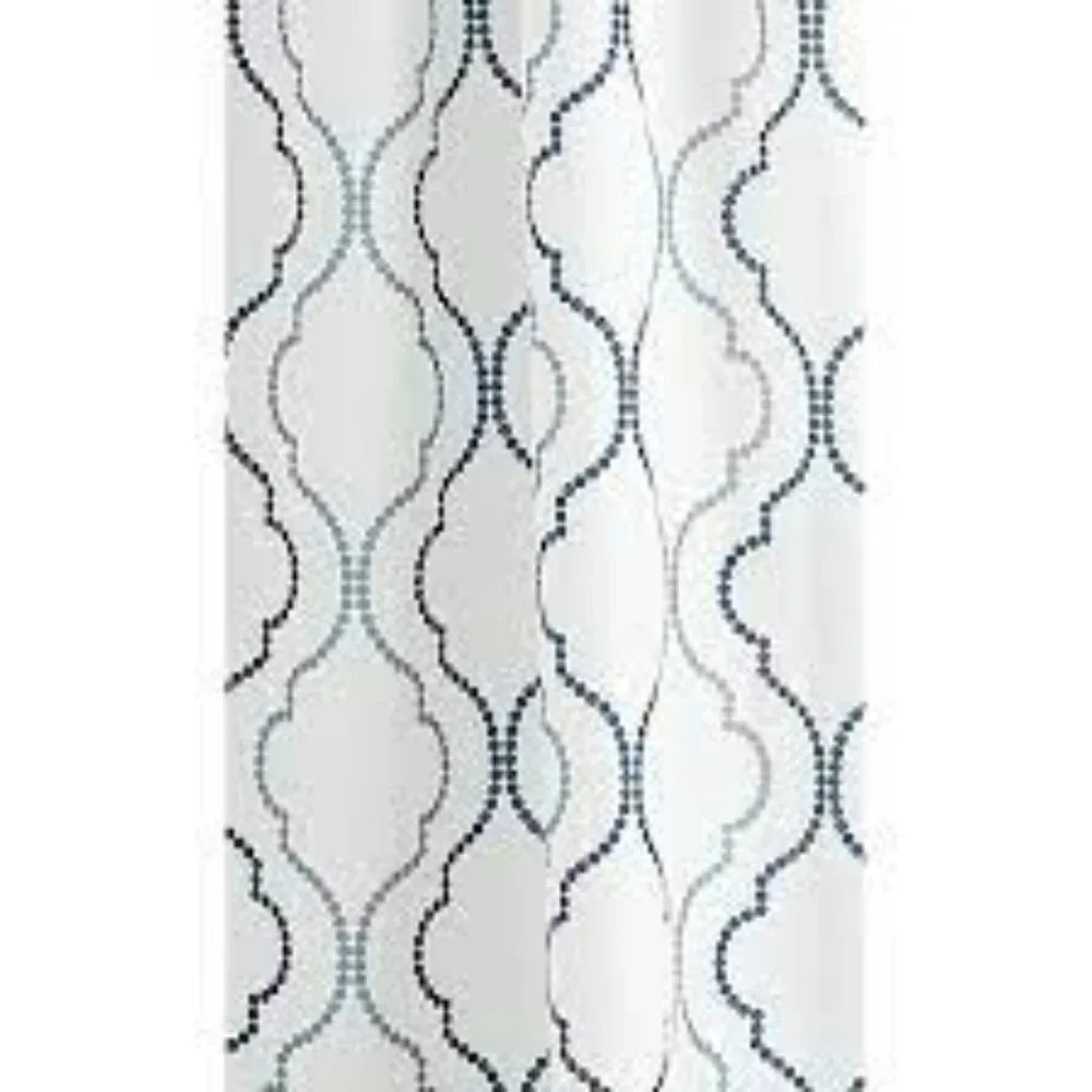 WINSTON PORTER Blue Ahrendt Geometric Rod Pocket Single Curtain Panel 50 x 95